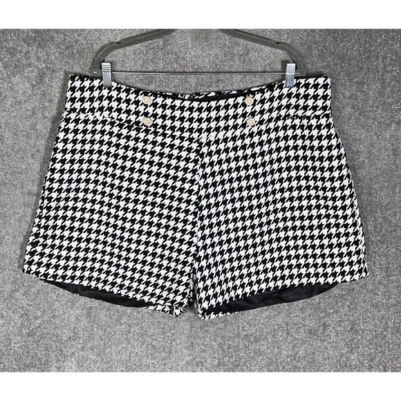 Shein Curve Knit Lined Houndstooth Shorts Womens‎ Size 4XL Black White Pockets - Picture 1 of 14